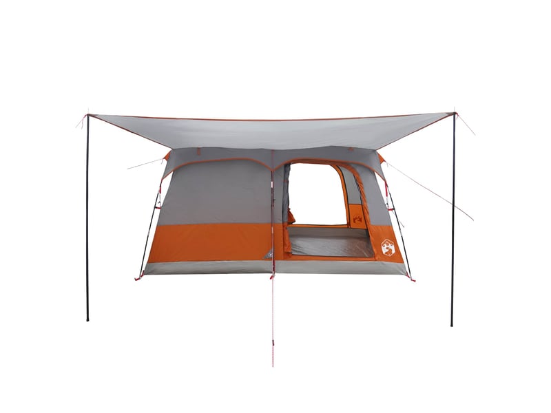  Tente de camping, tente familiale 6 personne gris et orange polyester  - Conforama D