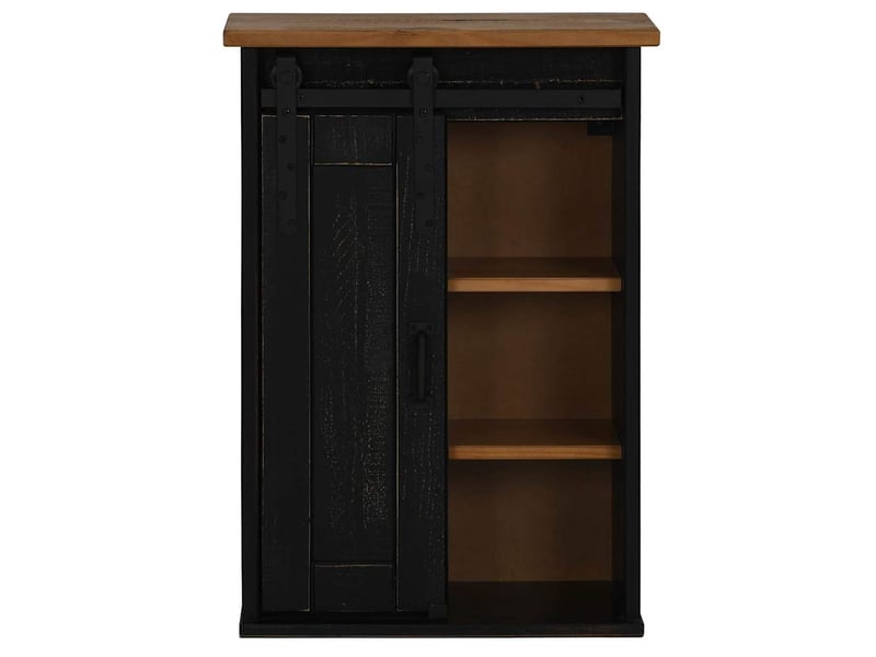 Meuble de rangement, armoire suspendue halden porte coulissante noir 49x22,5x70cm - Conforama C