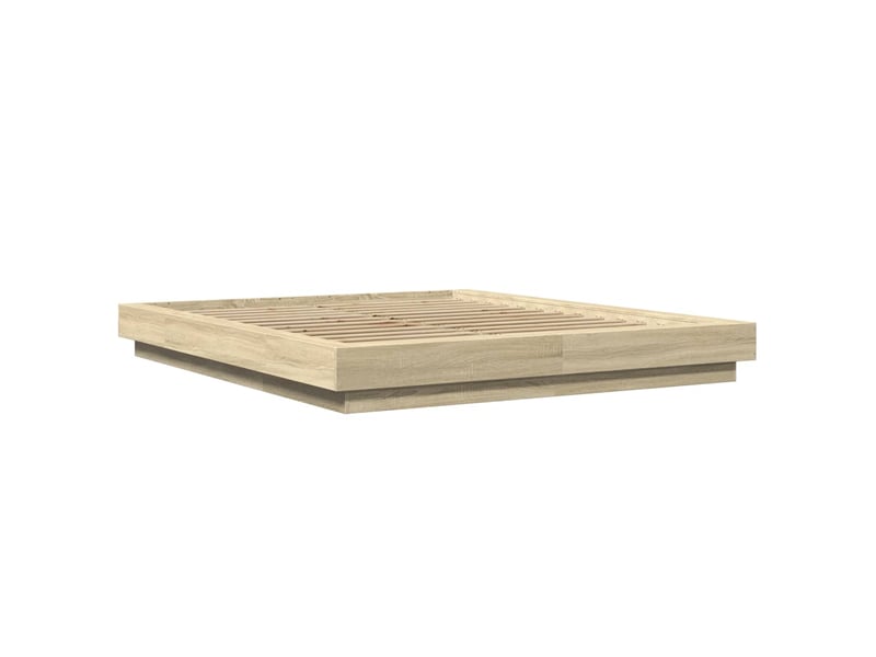  Lit double- lit adulte -  cadre de lit sans matelas chêne sonoma 150x200 cm  - Conforama B