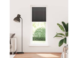 Store plissé, store de fenêtre noir 75x200 cm largeur du tissu 74,4 cm polyester cf46954