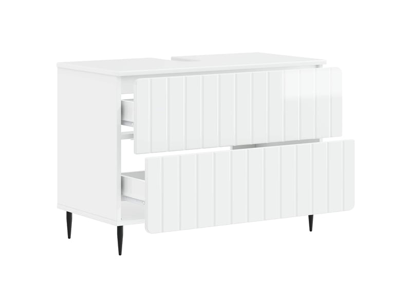 Meuble sous lavabo de salle de bain zwolle blanc brillant cf64943 - Conforama C