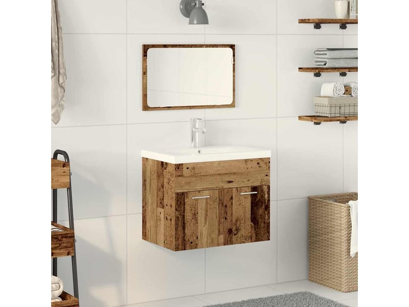  Ensemble de mobilier de salle de bain 3 pièces marron cf64474  - Conforama B