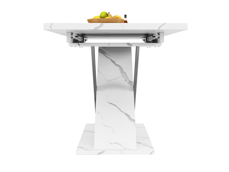  Table à manger extensible 118-157x75 cm avec rallonge intégrée et pieds croisés, style moderne  - Conforama D