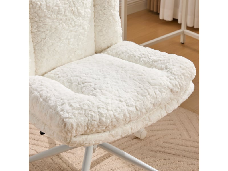  Chaise de bureau pivotante et réglable crème, piètement en métal W3223P403708 - Conforama E