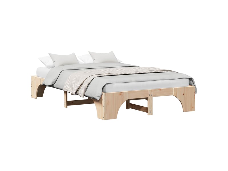 Lit double- lit adulte - cadre de lit pin massif 120 x 190 cm bois massif en pin - Conforama A