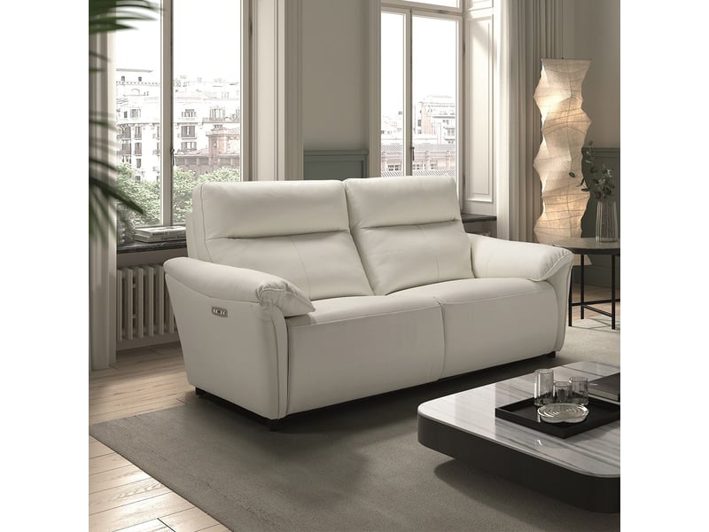  Canapé 3 places électrique relax zéro gravity cuir blanc - balco BALCO - Conforama C