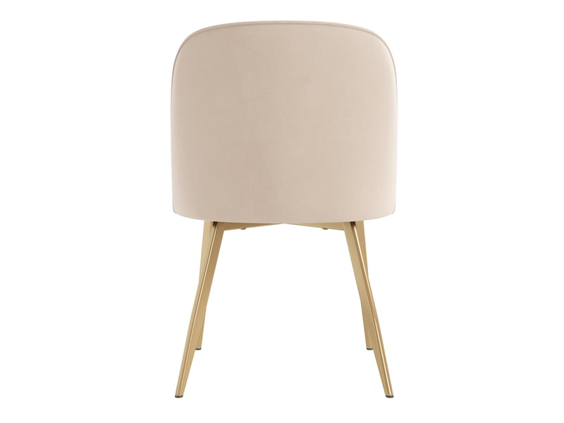  Lot de 6 chaises de salle à manger, style moderne, tissu velours beige et or, confortables et respirantes  - Conforama D