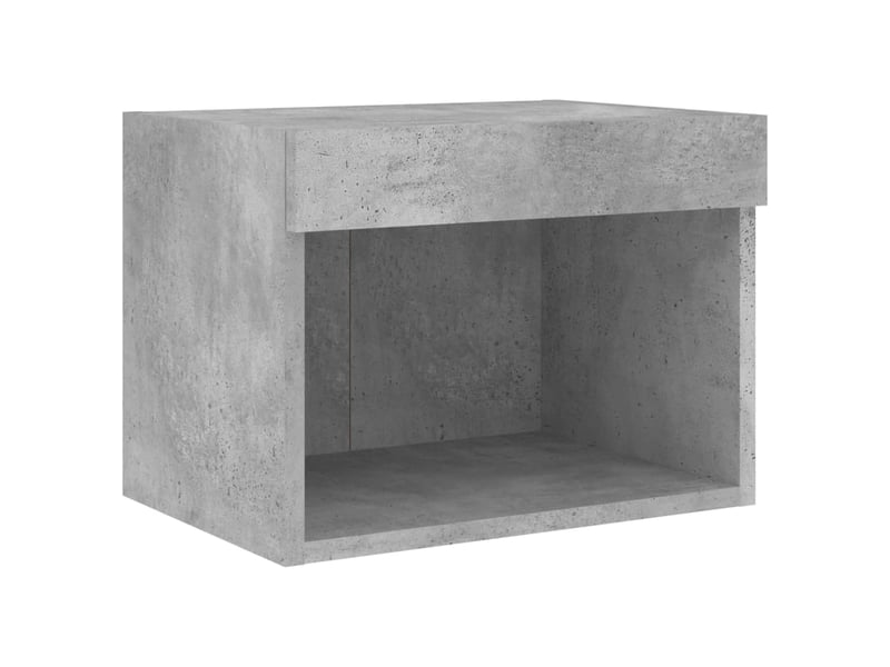  Table de chevet - cabinet de chevet - table de nuit murale avec lumières led gris béton  - Conforama E