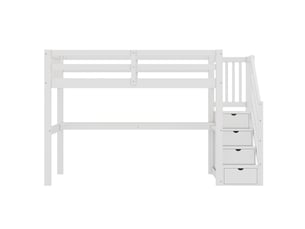 Lit mezzanine 90x200 cm <strong></strong> <strong></strong> coloris blanc