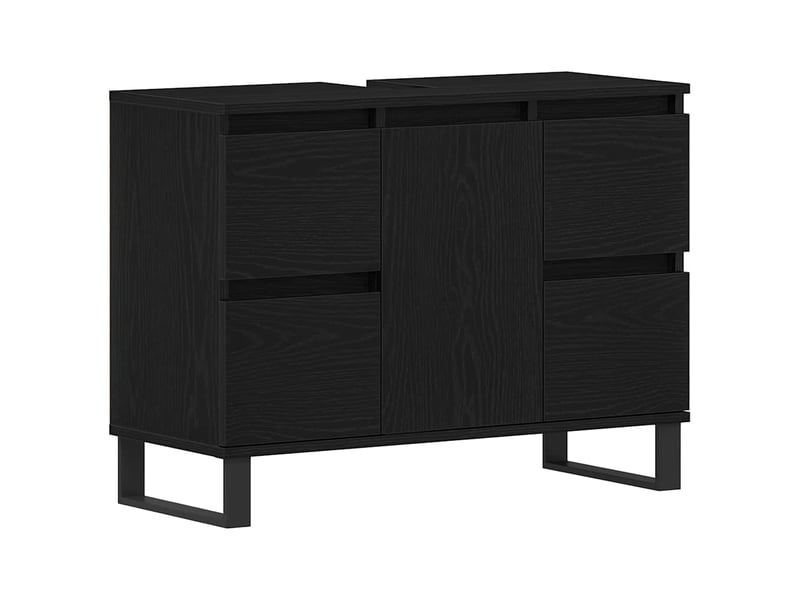  Cabinet de salle de bain, armoire salle de bain chêne noir 80 x 33 x 60 cm cf65345  - Conforama A