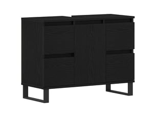 Cabinet de salle de bain, armoire salle de bain chêne noir 80 x 33 x 60 cm cf65345