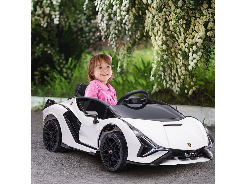 Voiture électrique enfant lamborghini sian 12 v, vitesse max. 5 kmh, télécommande 2,4g, effets sonores et lumineux - Conforama D