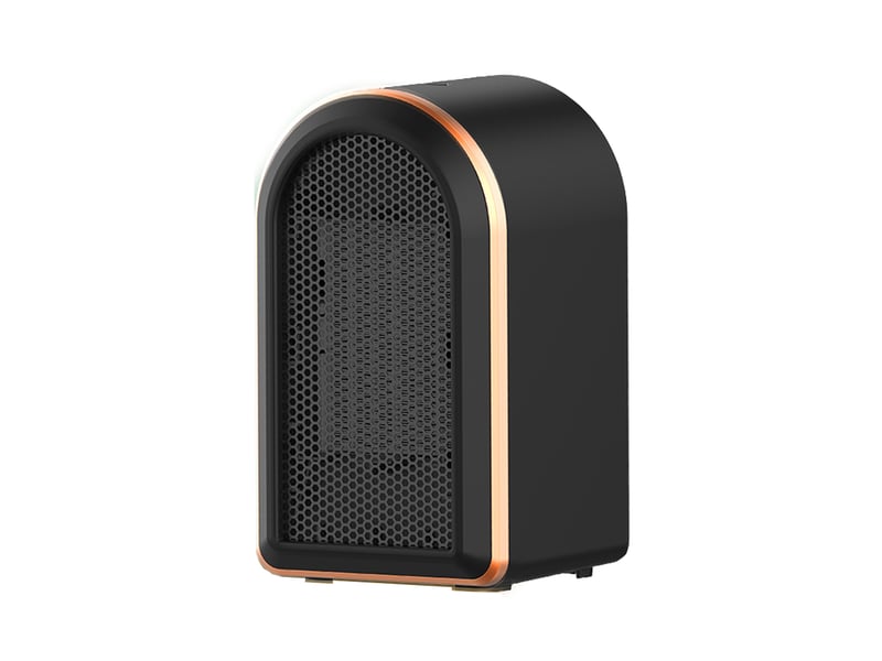  Chauffage électrique 1200 w, chauffage en céramique ptc avec thermostat, 2 réglages de température, idéal pour le salon, la chambre et le bureau, noir  - Conforama A