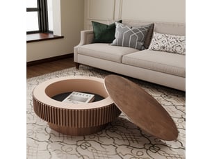 Table basse rond(e) coloris bois foncé <strong></strong> <strong></strong> - 75 cmx75 cm