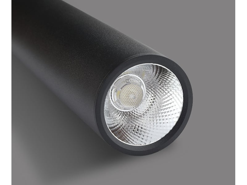  Lampe à suspension de 30 cm à cylindre noir 3000k lumière chaude  - Conforama E