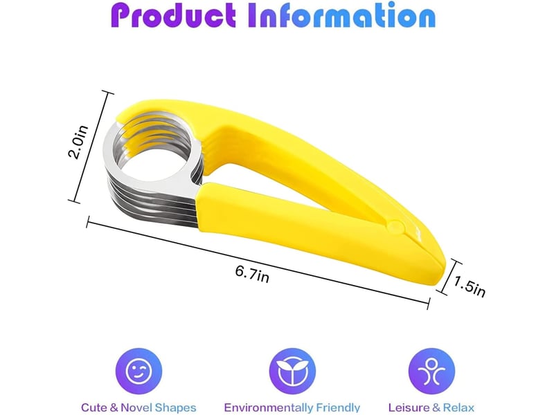  Trancheuse à banane, abs + acier inoxydable - éplucheur de salade de fruits et légumes - outils de cuisine pour banane, saucisse, fraise, raisin  - Conforama D