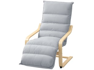 Fauteuil à bascule 67 x 93-114 x 105 cm gris clair en velours, repose-jambes réglable à 5 positions