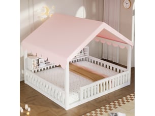 Lit cabane 140x200 cm HAVRYA coloris blanc