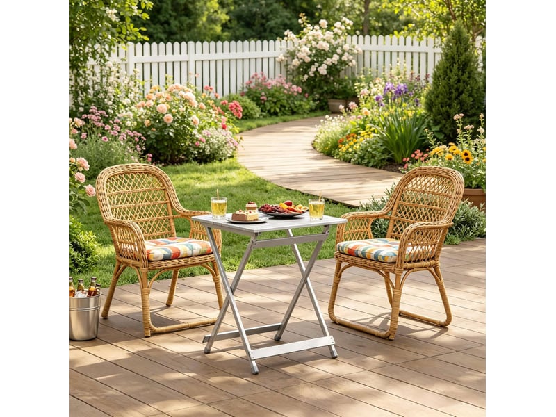  Table pliante d'extérieur 47x50,5x59,5 cm métal argenté  - Conforama C