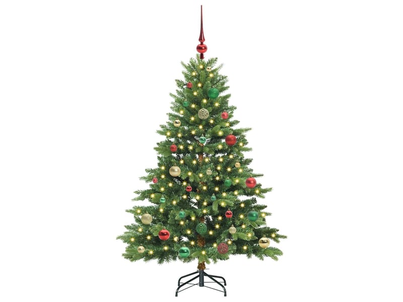  Sapin de noël - arbre de noël artificiel avec 150 led vert 150 cm pe et pvc  - Conforama C