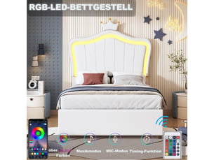 Lit coffre 90x200 cm <strong>ZOVIRA</strong> <strong></strong> coloris blanc