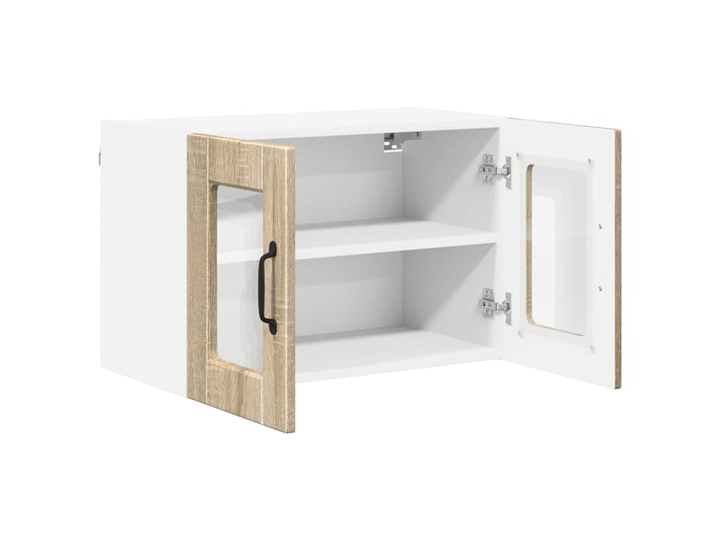  Meuble mural de cuisine, cabinet en verre mural chêne sonoma 60x31x40cm shl7555  - Conforama E