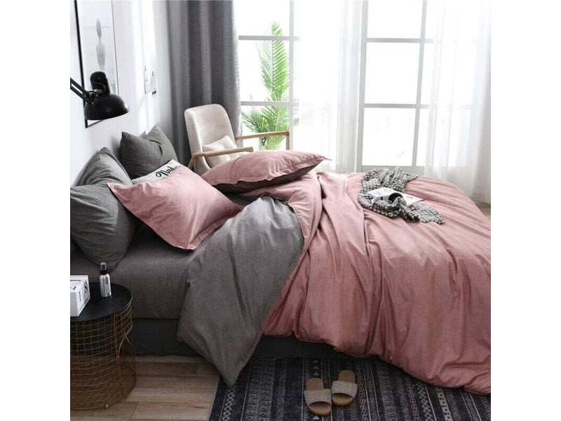  Housse de couette 2 personnes 220x240cm en microfibre tissu anti-rides, fermeture à glissière cachée lavable en machine à moins de 30°c  - Conforama C