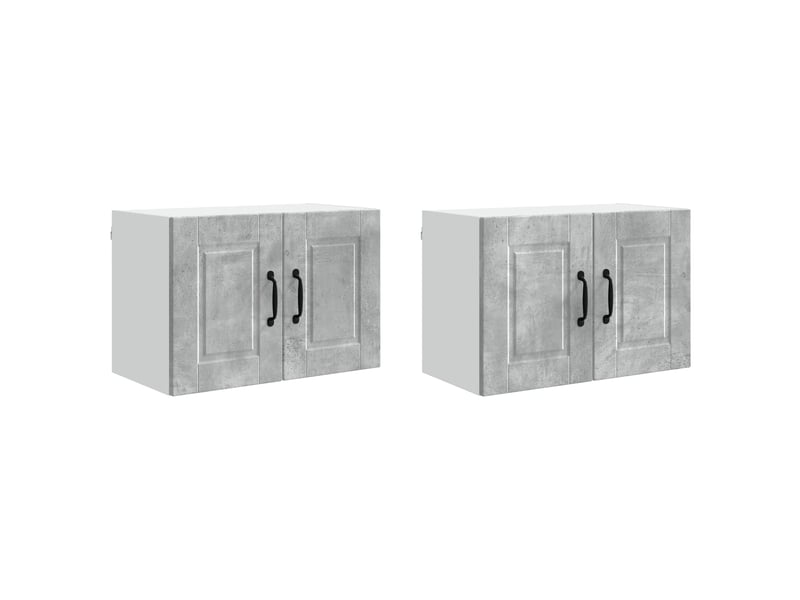  Meuble mural de cuisine | armoire de cuisine 2 pcs gris béton bois d'ingénierie shl1517  - Conforama A