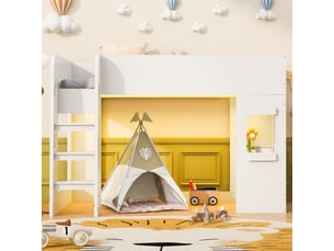 Lit mezzanine 90x200 cm <strong>MODERNLUXE</strong> <strong></strong> coloris blanc