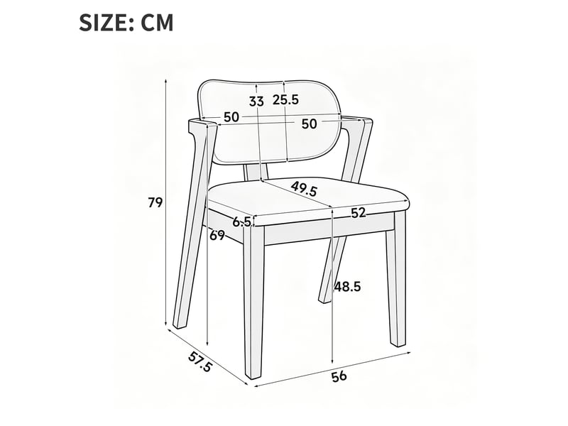  Lot de 4 chaises de salle à manger 56 x 57,5 x 79 cm, noyer et beige avoine, bois, tissu en lin, accoudoirs  - Conforama C