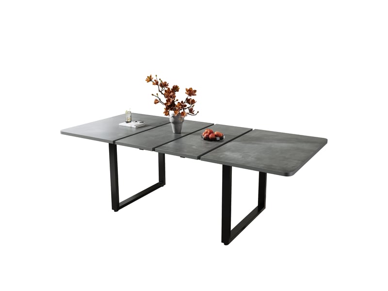  Table à manger extensible 140-180-220x80 cm pour 6 à 10 personnes, 3 longueurs, pieds métal, charge 100 kg, mdf gris Morn Vibe - Conforama A