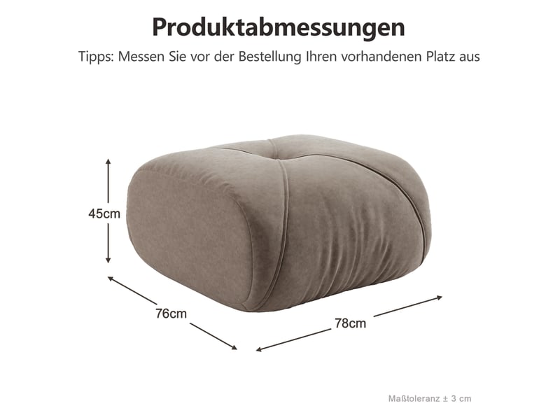  Elowin ottoman chenille-taupe  - Conforama E