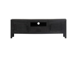 Meuble tv coloris noir 118 cm <strong></strong> <strong></strong>