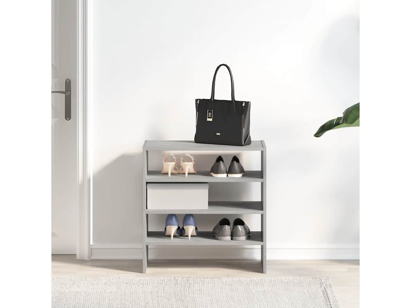  Étagères à chaussures 2 pcs empilable gris béton 60x30x30,5 cm  - Conforama C