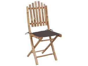 Lot de 2 chaises pliables | chaise de jardin avec coussins bambou shl7335