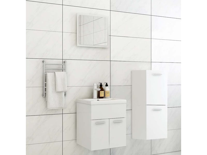  Ensemble de meubles de salle de bain blanc aggloméré cf63893  - Conforama B