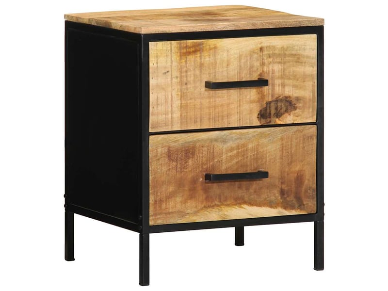  Lot de 2 table de chevet, table de nuit marron et noir 40 x 35 x 50 cm  - Conforama D
