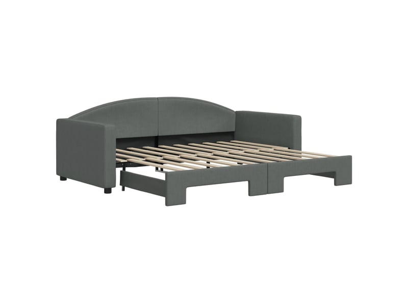  Lit simple- lit adulte -  lit de jour avec gigogne sans matelas gris foncé 90x190 cm  - Conforama A