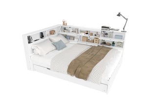 Lit 2 places 140x200 cm PHOEBE CAT   coloris blanc