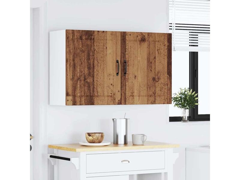 Meuble de rangement, armoires murales de cuisine lucca bois d'ingénierie vieilli - Conforama C