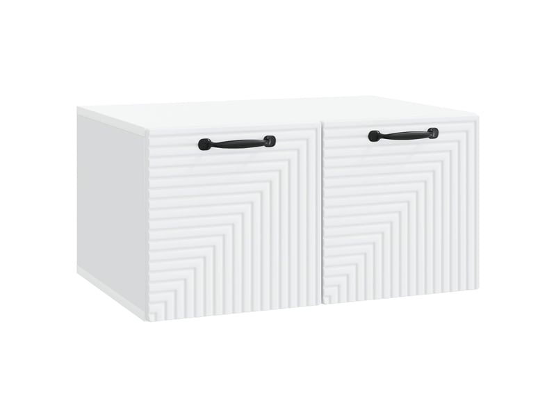  Meuble tv - banc tv - meuble de rangement mural blanc 59,5 x 41 x 30 cm bois d'ingénierie  - Conforama A