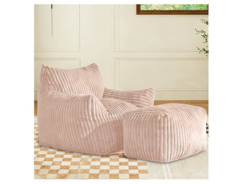  Fauteuil lounge avec ottoman 103 x 90 x 70 cm – rose – soutien ergonomique 5 zones pour petit espace  - Conforama B