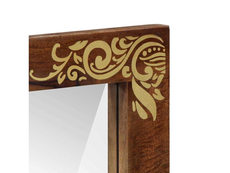  Miroir de salle de bain, miroir de toilette marron miel 70 x 50 x 2,5 cm cf62641  - Conforama D
