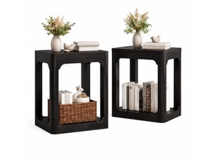 Table basse rectangulaire coloris noir <strong>CHICFURN</strong> <strong></strong> - 40 cmx50 cm