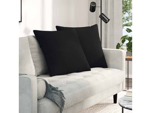 Lot de 2 coussins de canapé, coussins décoratifs tissu noir 60 x 60 cm cf58921