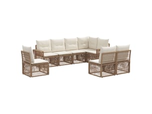 Vidaxl ensemble de canapé de jardin 8 pcs beige et blanc crème