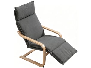 Fauteuil lounge, fauteuil de salon avec repose-pieds, gris foncé moderne