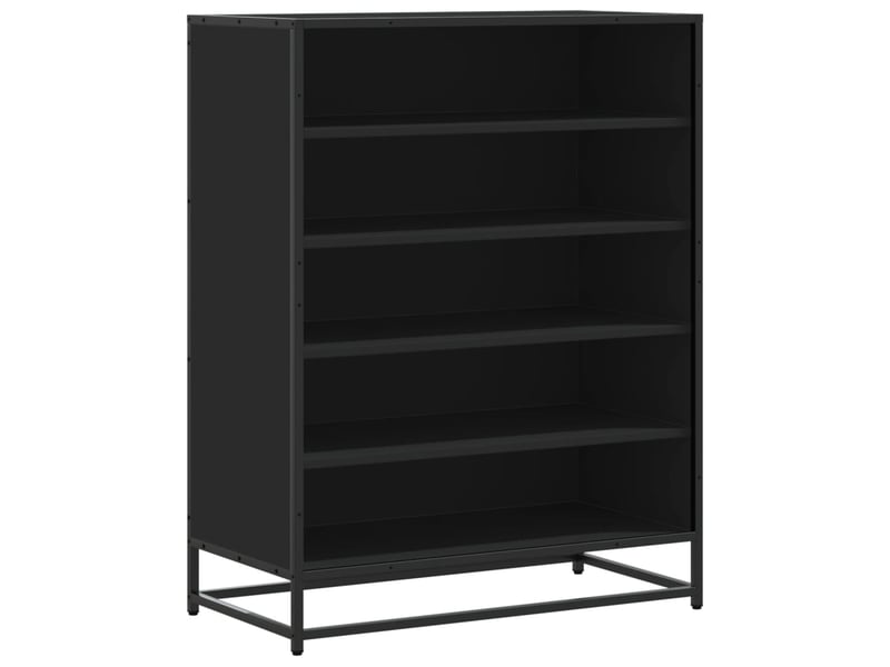  Armoire à chaussures noir 75x38x97,5 cm bois d'ingénierie métal shl5961  - Conforama A
