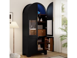Vitrine coloris noir <strong></strong> <strong>Qualité haut de gamme</strong> - 76 cmx180 cm