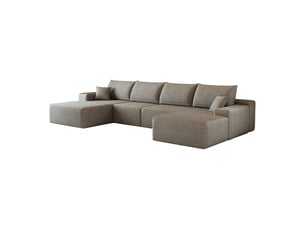 Canapé d'angle configuration modulable canapé modulable méridienne en l assise profonde aucun montage requis coloris camel style moderne compressé
